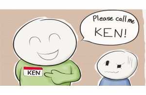英語で自己紹介してなまえをおしえたら、おかしいの？
