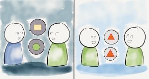 つまり、相手が「自分と違う」または「仲良くなりたくない」と思っている場合、我々の言語が変わり、相手の話し方とは違うようになります。 でも相手が「自分と似ている」または「仲良くなりたい」と思っている場合、その人と同じように話せるようになります。