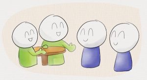 相手を待たず、自分から話しかける